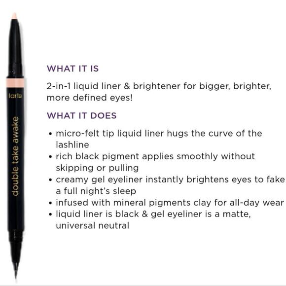 Tarte Double Take Dual-Ended Micro Precision Liquid Eyeliner and Brightener - Picture 2 of 9